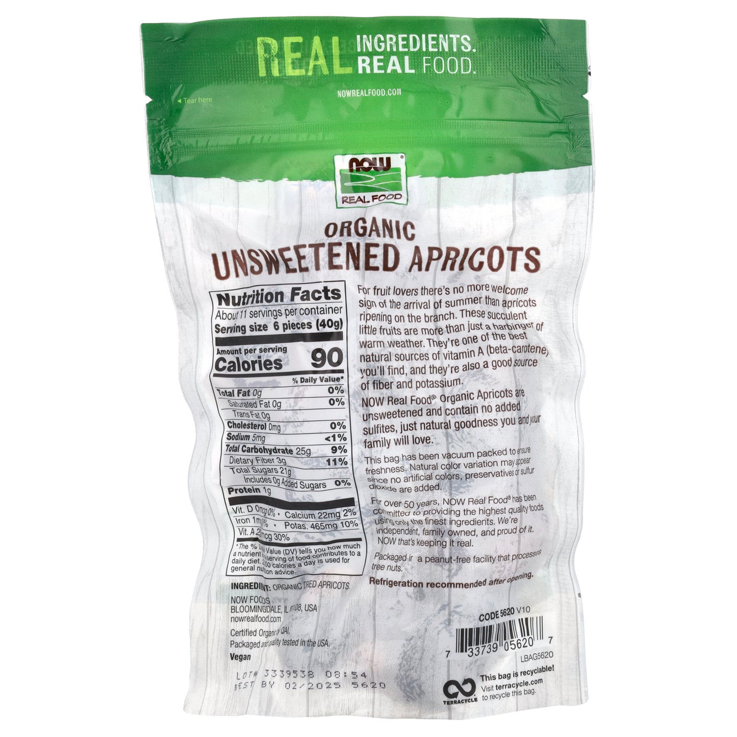 NOW Foods, Organic Unsweetened Apricots, 16 oz (454 g)