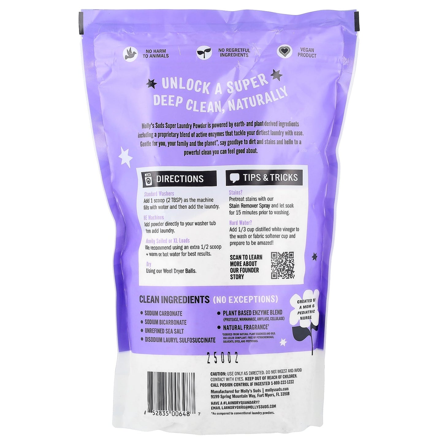 Molly's Suds, Super Laundry Powder, Lavender, 60 Loads, 60 oz (1.7 kg)