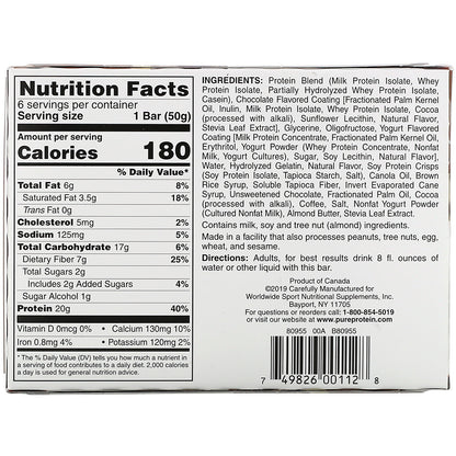 Pure Protein, Mocha Cream Bar, 6 Bars, 1.76 oz (50 g) Each