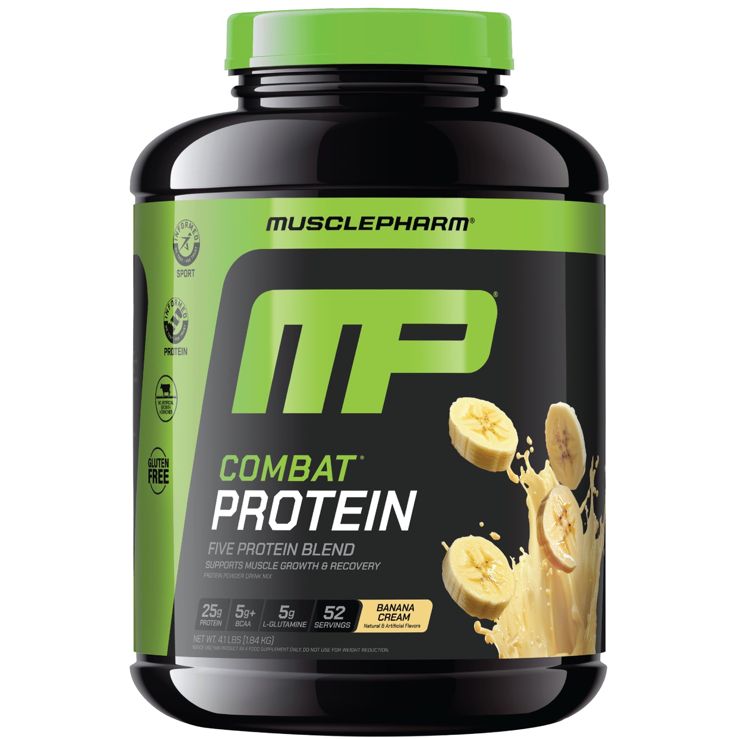 MusclePharm, Combat® Protein, Banana Cream, 4.1 lbs (1.84 kg)