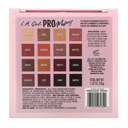 L.A. Girl, Pro Eyeshadow Palette, GES432 Mastery, 1.23 oz (35 g)