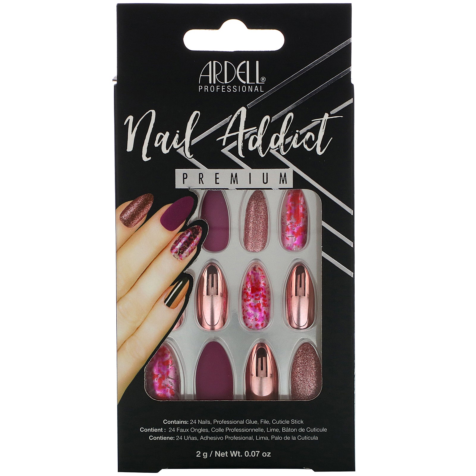 Ardell, Nail Addict Premium, Chrome Pink Foil, 0.07 oz (2 g)