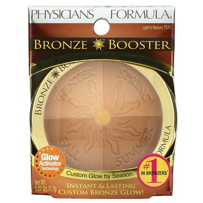 Physicians Formula, Bronze Booster, Glow-Boosting Season-To-Season Bronzer, Light To Medium, 0.27 oz (7.7 g)