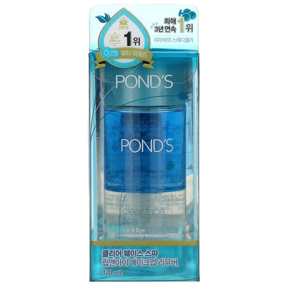 Pond's, Clear Face Spa, Lip & Eye Make-up Remover, 120 ml