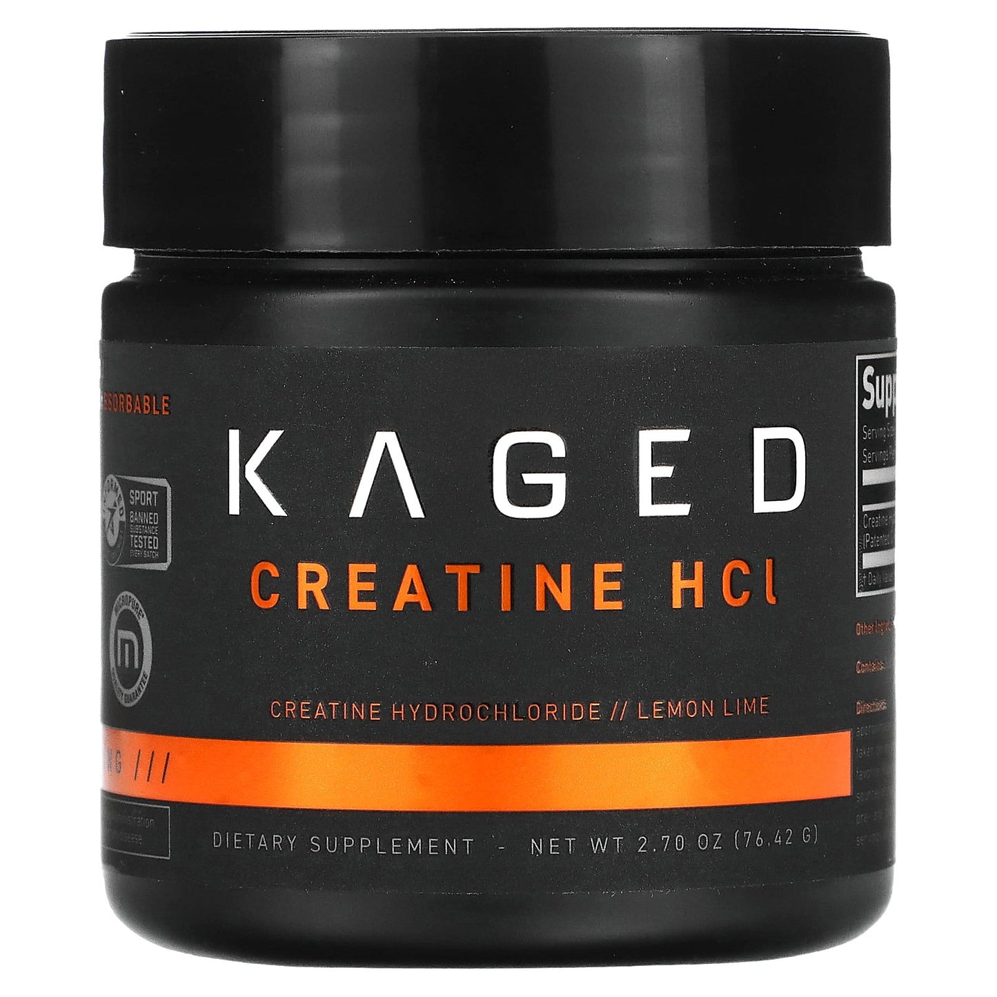 Kaged, Creatine HCl, Lemon Lime, 2.7 oz (76.42 g)