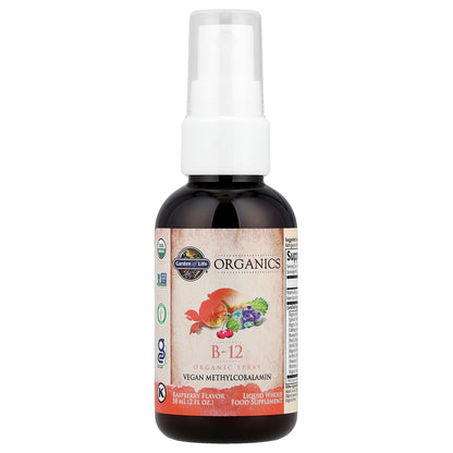 Garden of Life, Organics, B-12 Organic Spray, Raspberry, 2 fl oz (58 ml)