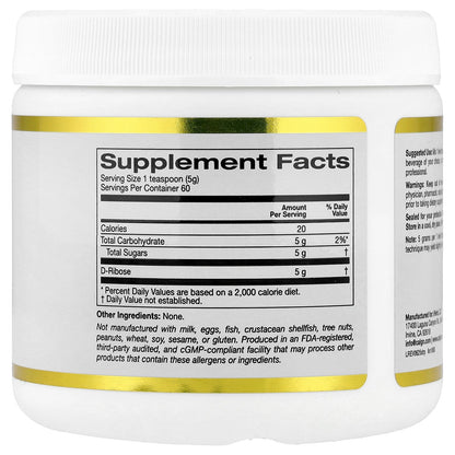 California Gold Nutrition, D-Ribose Powder, Unflavored, 10.6 oz (300 g)