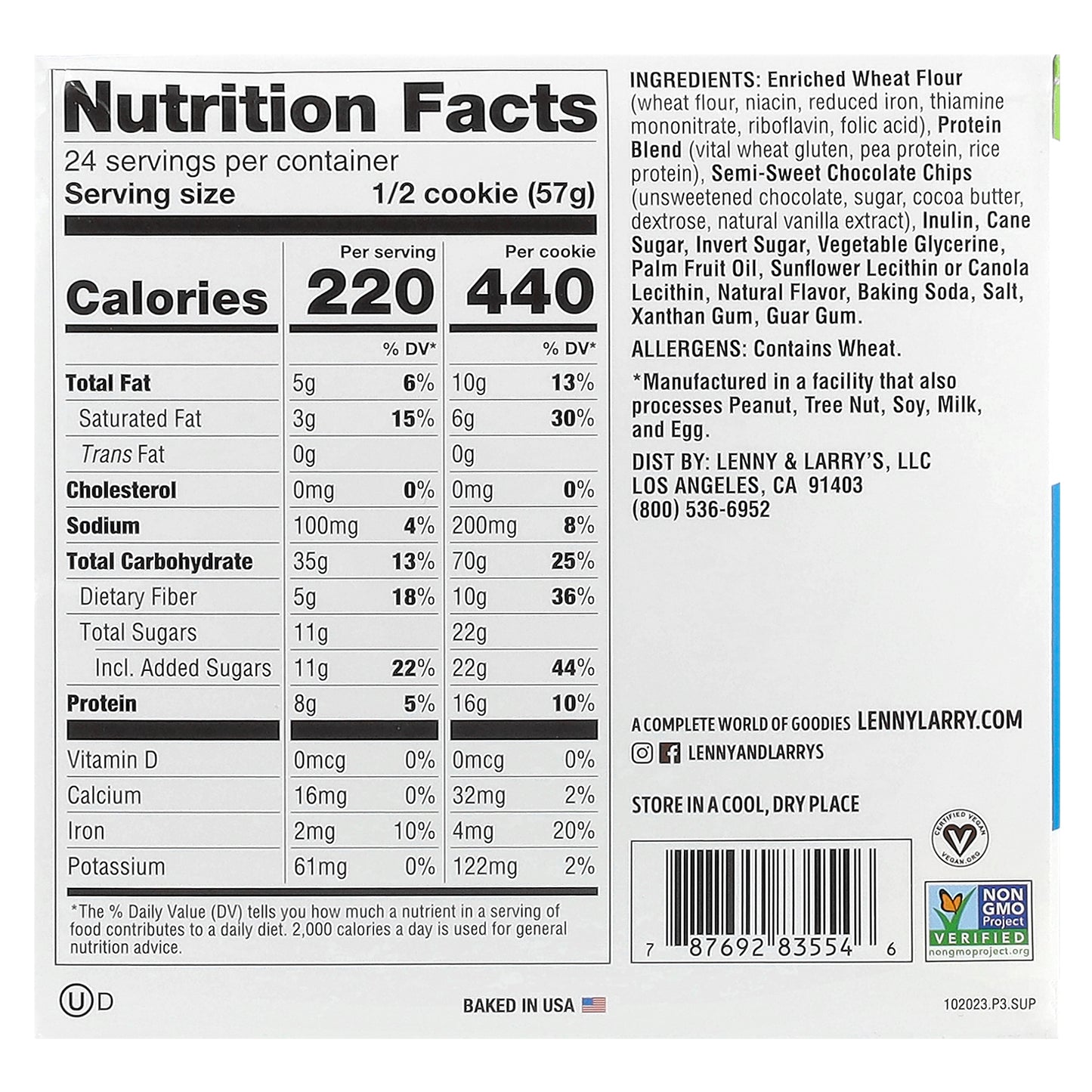 Lenny & Larry's, The Complete Cookie®, Chocolate Chip, 12 Cookies, 4 oz (113 g) Each