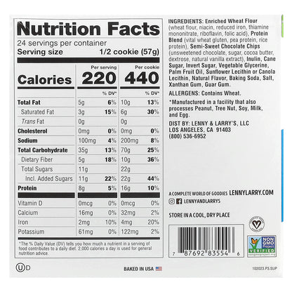 Lenny & Larry's, The Complete Cookie®, Chocolate Chip, 12 Cookies, 4 oz (113 g) Each