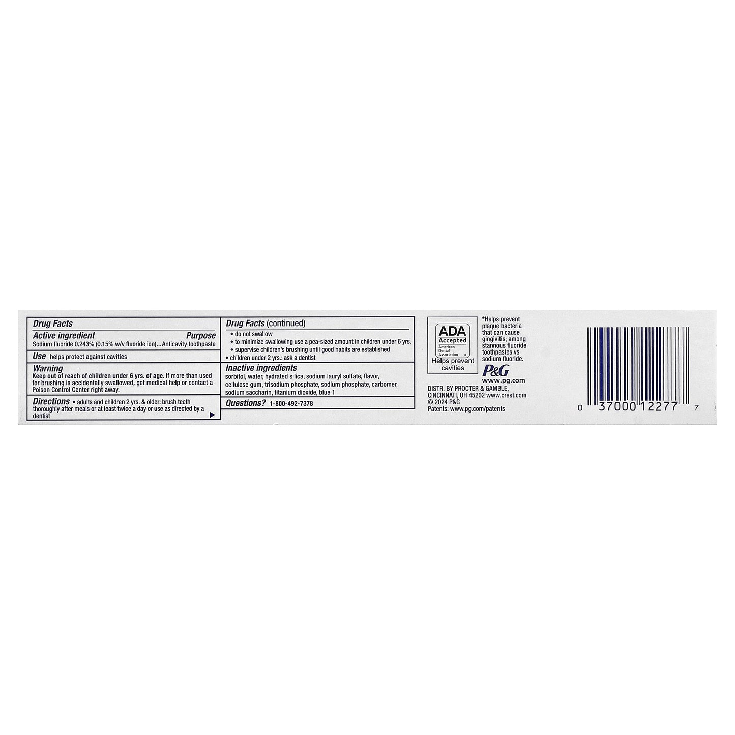 Crest, Cavity Protection, Fluoride Anticavity Toothpaste, Regular Paste, 3 Pack, 5.7 oz (161 g) Each