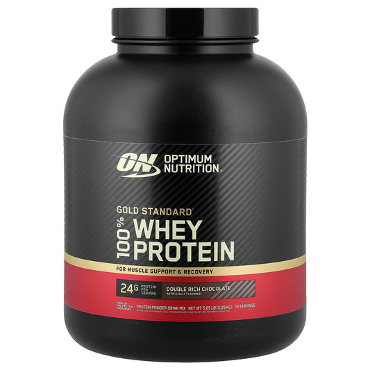 Optimum Nutrition, Gold Standard® 100% Whey Protein, Double Rich Chocolate, 5.05 lb (2.29 kg)