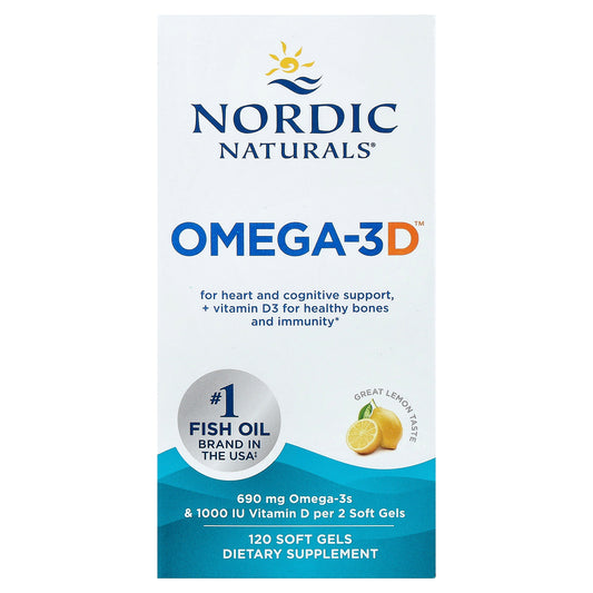 Nordic Naturals, Omega-3D™, Great Lemon, 120 Soft Gels