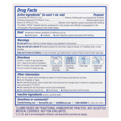 Boiron, Camilia®, Teething Relief, 1 Month+, 30 Doses, 0.034 fl oz (1 ml) Each