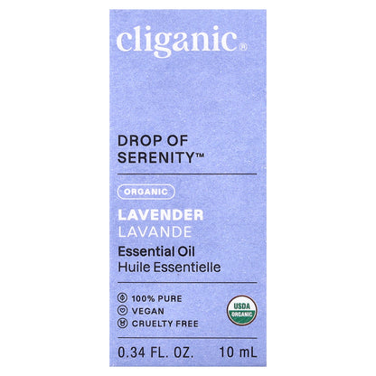 Cliganic, Organic Essential Oil, Lavender, 0.34 fl oz (10 ml)