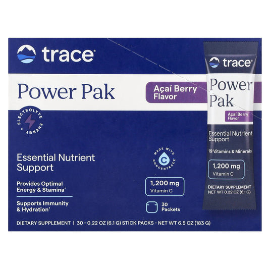 Trace, Power Pak, Acai Berry, 30 Stick Packets, 0.22 oz (6.1 g) Each