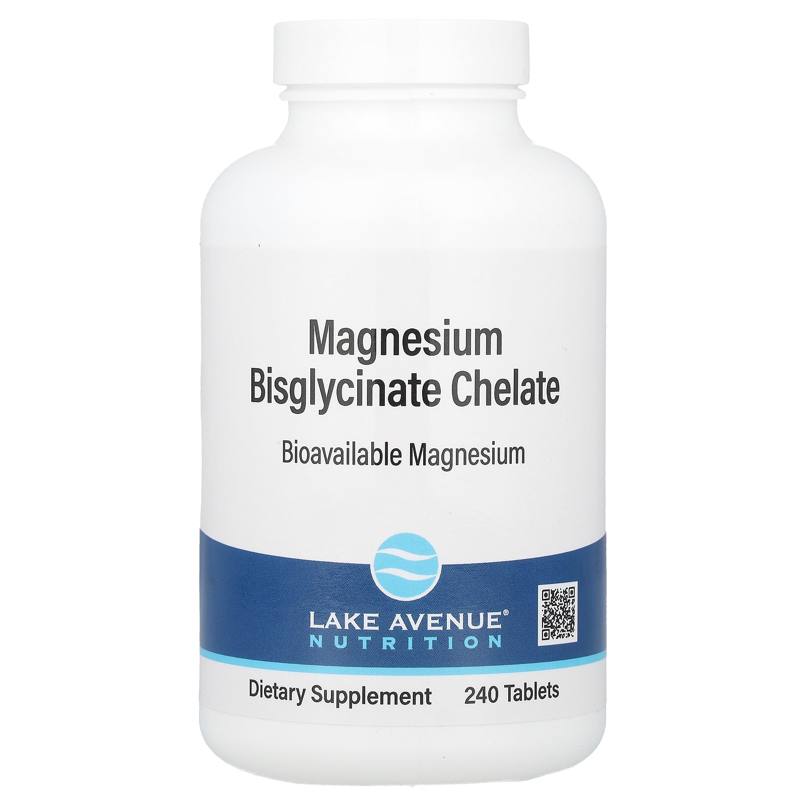 Lake Avenue Nutrition, Magnesium Bisglycinate Chelate with TRAACS®, 200 mg, 240 Tablets (100 mg per Tablet)