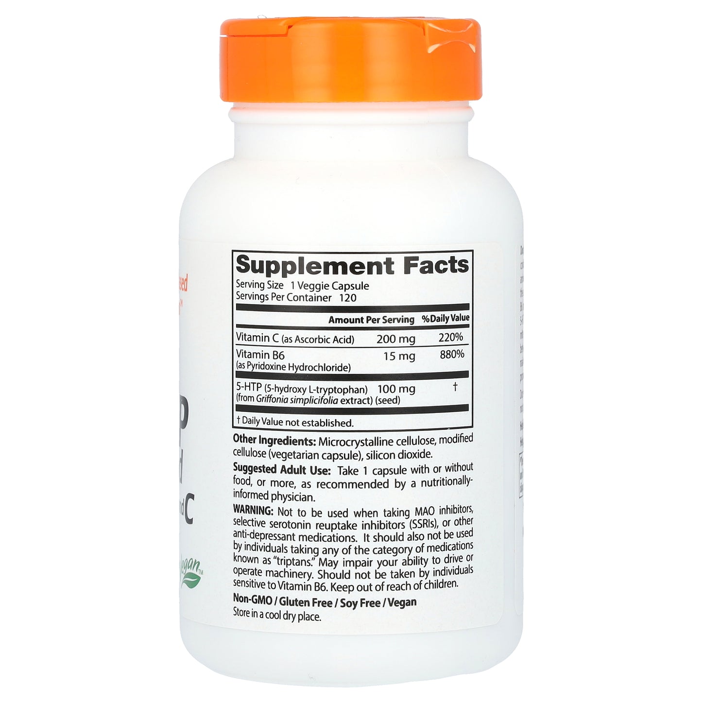 Doctor's Best, 5-HTP, Enhanced with Vitamins B6 & C, 120 Veggie Caps