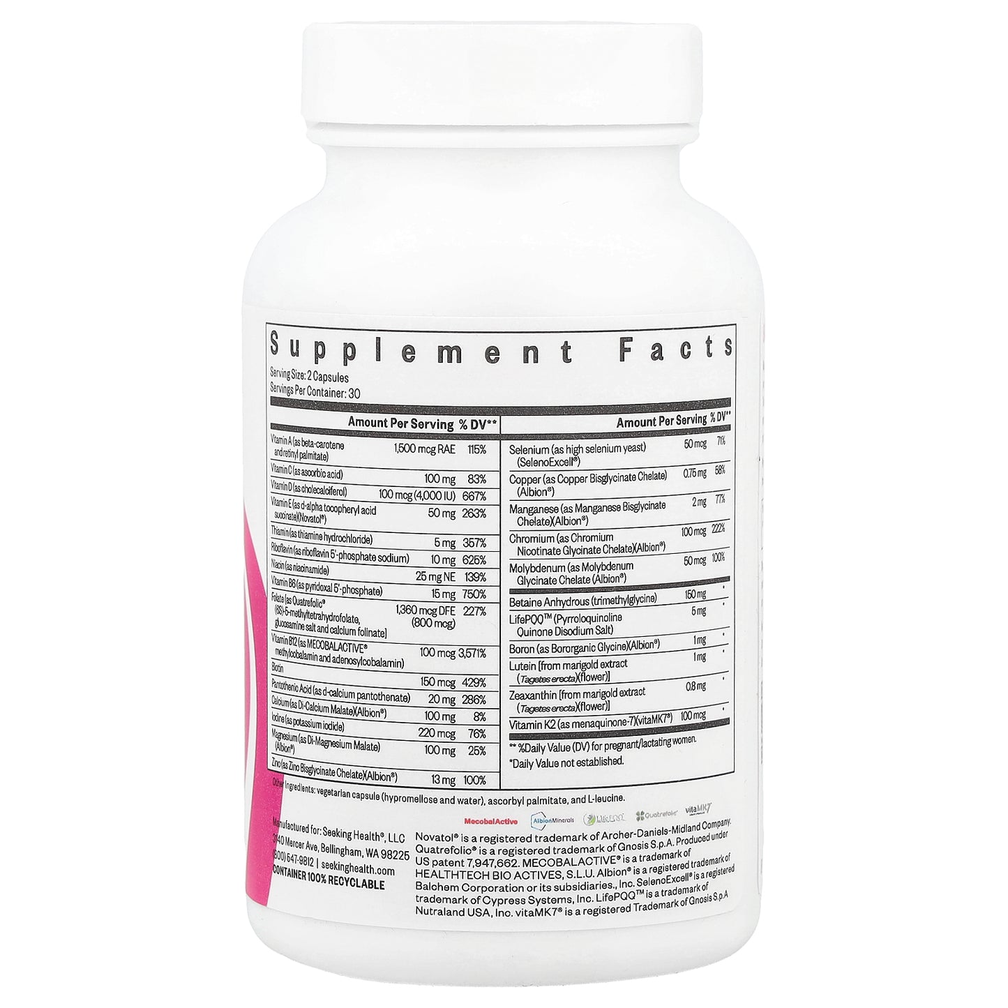 Seeking Health, Prenatal Essentials, 60 Capsules