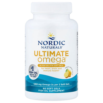 Nordic Naturals, Ultimate Omega®, Lemon, 60 Soft Gels (640 mg per Soft Gel)