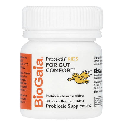 BioGaia, Protectis Kids, For Gut Comfort, Lemon, 100 Million CFU , 30 Probiotic Chewable Tablets