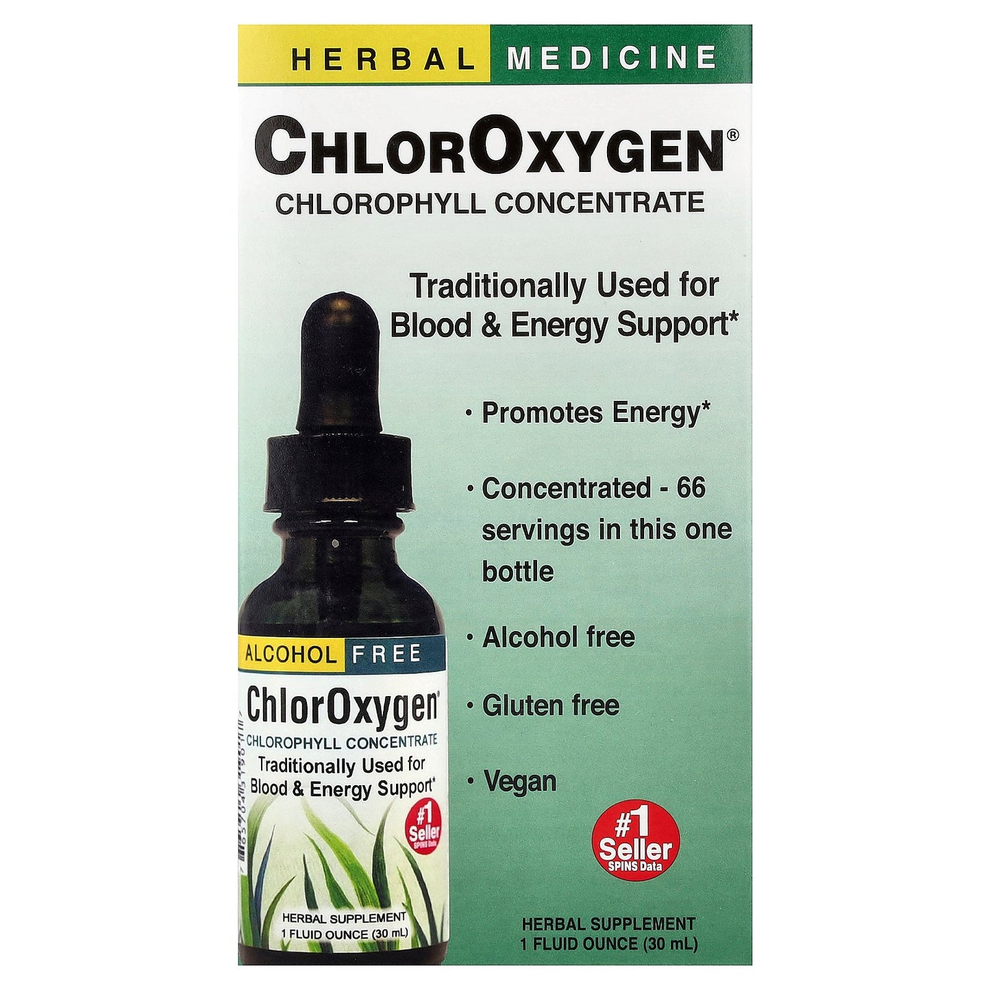 Herbs Etc., ChlorOxygen®, Chlorophyll Concentrate, Alcohol Free, 1 fl oz (30 ml)