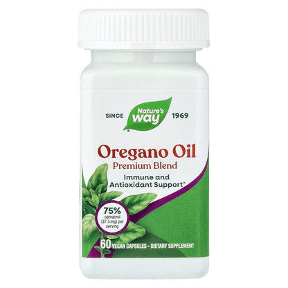 Nature's Way, Oregano Oil, Premium Blend, 60 Vegan Capsules (50 mg Per capsule)