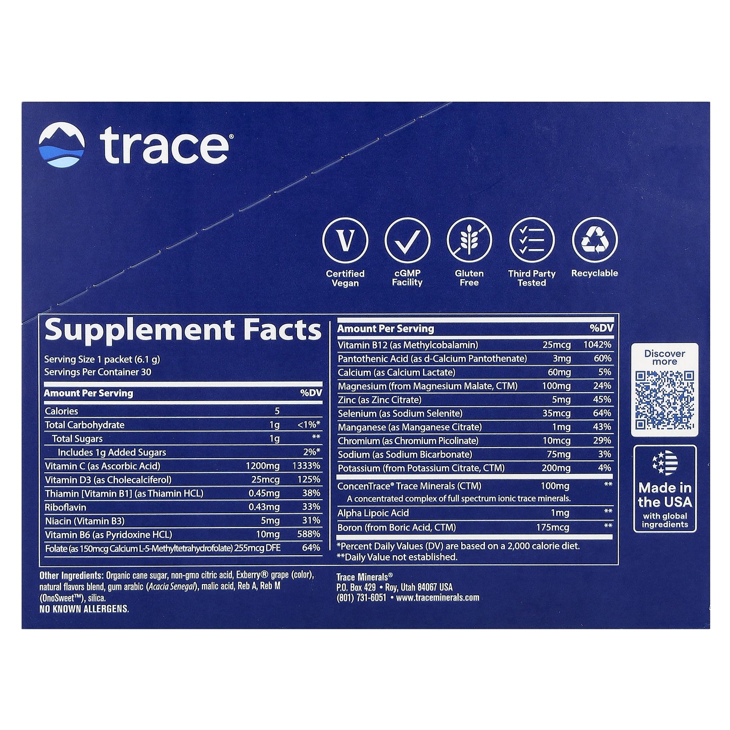 Trace, Power Pak, Acai Berry, 30 Stick Packets, 0.22 oz (6.1 g) Each