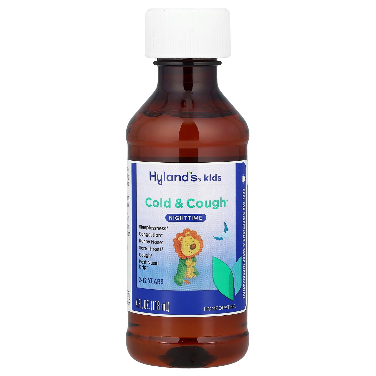 Hyland's Naturals, Kids, Cold & Cough, Nighttime, Ages 2-12, Unflavored, 4 fl oz (118 ml)