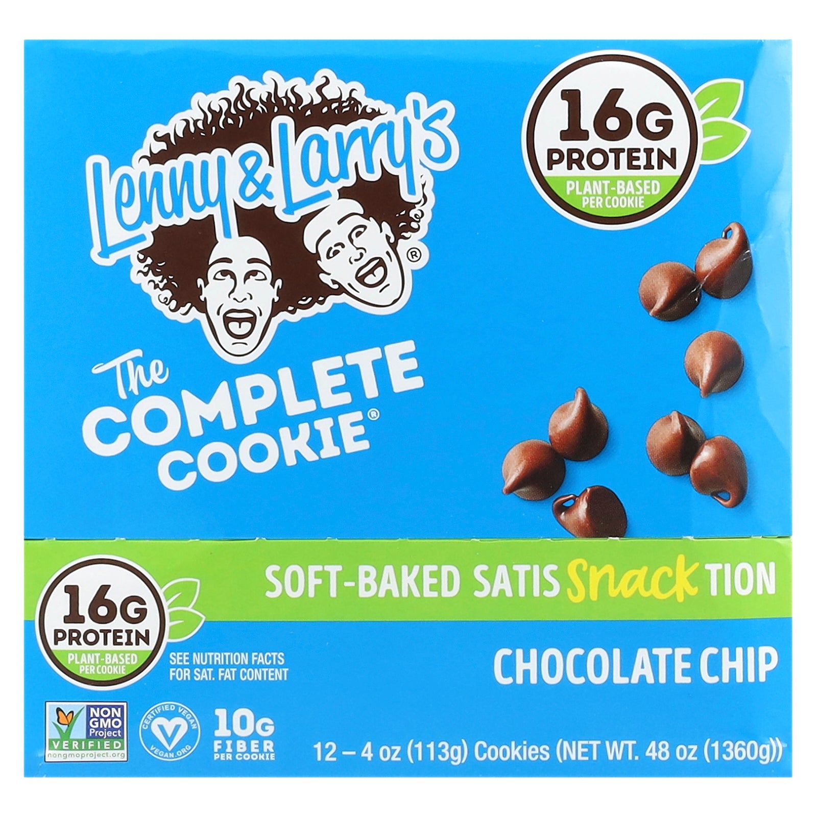 Lenny & Larry's, The Complete Cookie®, Chocolate Chip, 12 Cookies, 4 oz (113 g) Each