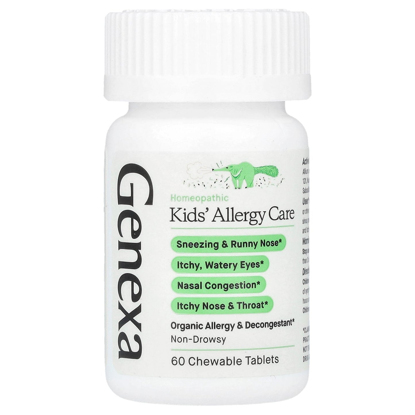 Genexa, Kids' Allergy Care, Age 3-11, Organic Acai Berry, 60 Chewable Tablets