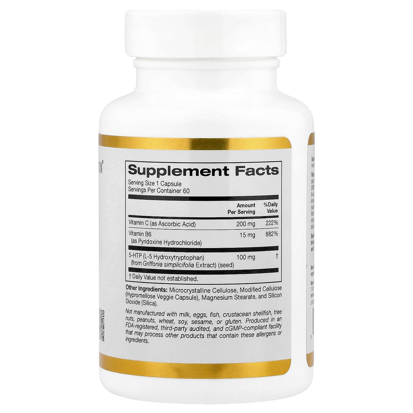 California Gold Nutrition, 5-HTP with Vitamin B6 & Vitamin C, 60 Veggie Capsules