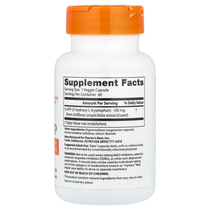 Doctor's Best, 5-HTP, 100 mg, 60 Veggie Caps