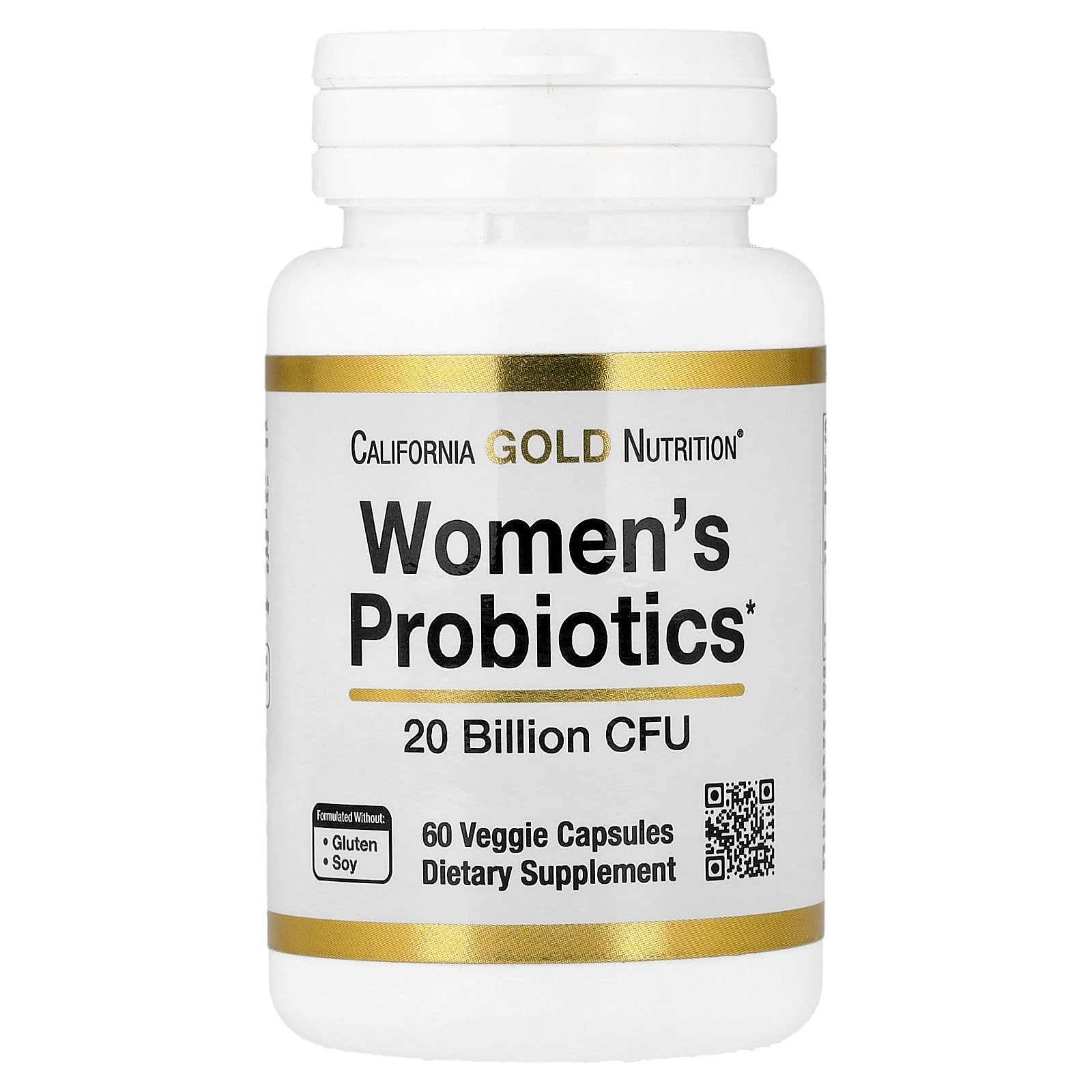California Gold Nutrition, Women's Probiotics with Probiotic Bacteria Blend, Bifidobacterium lactis, Lactobacillus acidophilus, and Lactobacillus rhamnosus, 20 Billion CFU, 60 Veggie Capsules