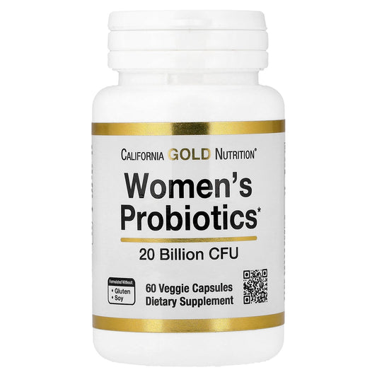 California Gold Nutrition, Women's Probiotics with Probiotic Bacteria Blend, Bifidobacterium lactis, Lactobacillus acidophilus, and Lactobacillus rhamnosus, 20 Billion CFU, 60 Veggie Capsules