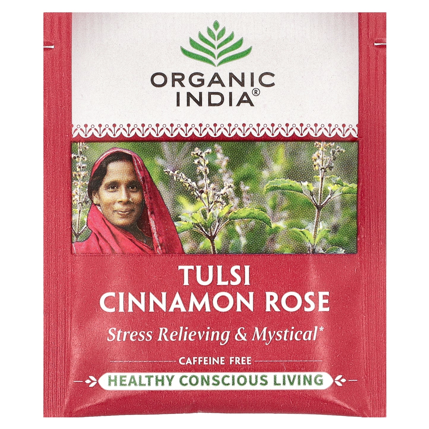 Organic India, Tulsi Tea, Cinnamon Rose, Caffeine-Free, 18 Infusion Bags, 1.14 oz (32.4 g)