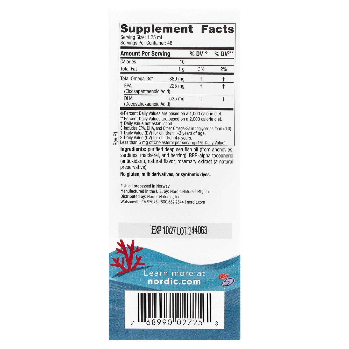 Nordic Naturals, Children's DHA™ Xtra, Ages 1-6, Great Berry Punch, 2 fl oz (60 ml)