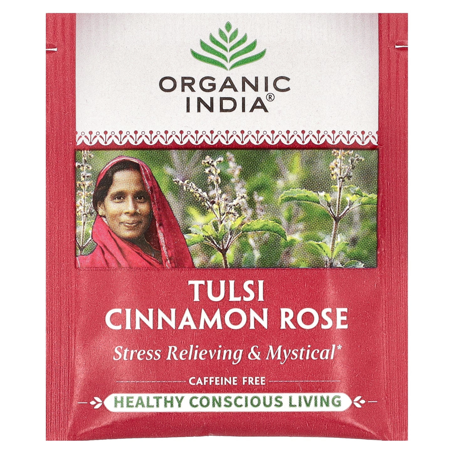 Organic India, Tulsi Cinnamon Rose Tea, Caffeine-Free, 18 Infusion Bags, 1.14 oz (32.4 g)