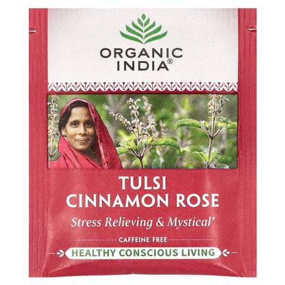 Organic India, Tulsi Cinnamon Rose Tea, Caffeine-Free, 18 Infusion Bags, 1.14 oz (32.4 g)