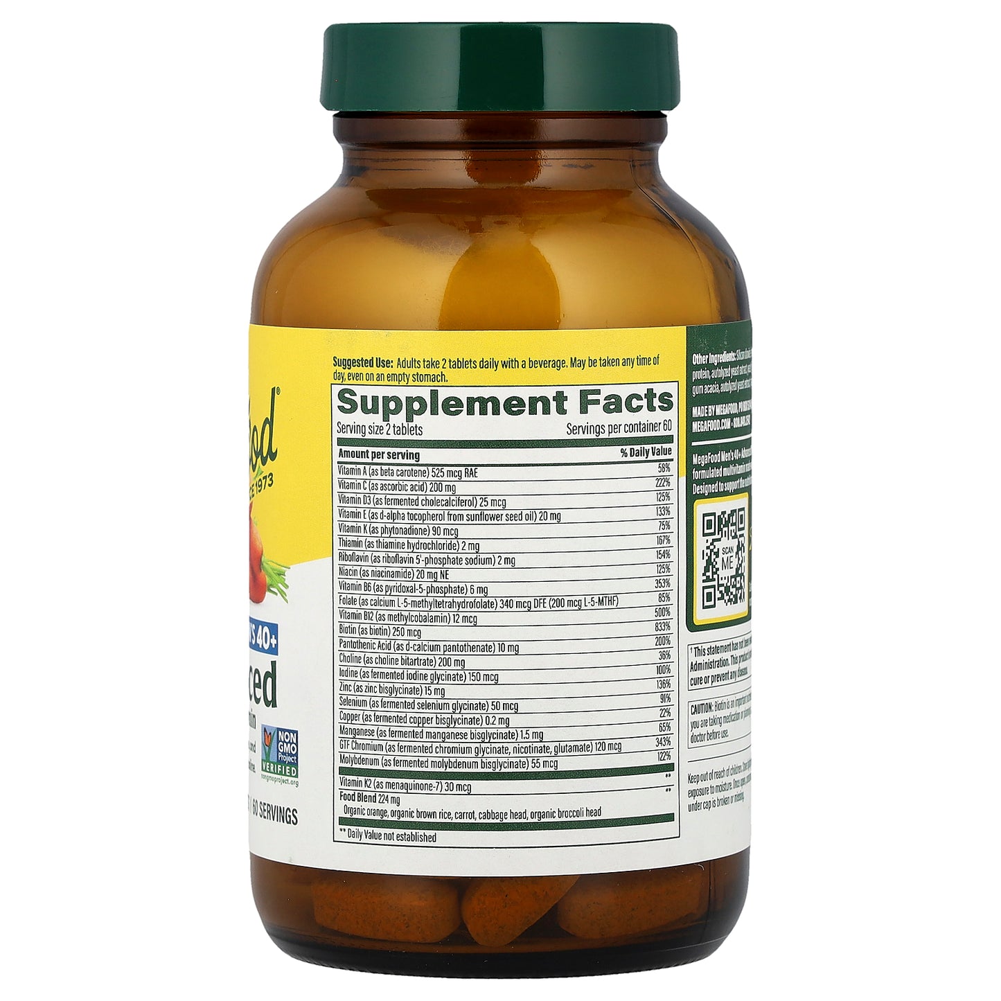 MegaFood, Men's 40+, Advanced Multivitamin, 120 Tablets