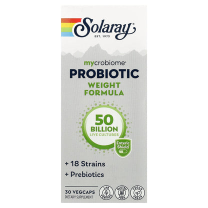 Solaray, Mycrobiome® Probiotic Weight Formula, 30 VegCaps