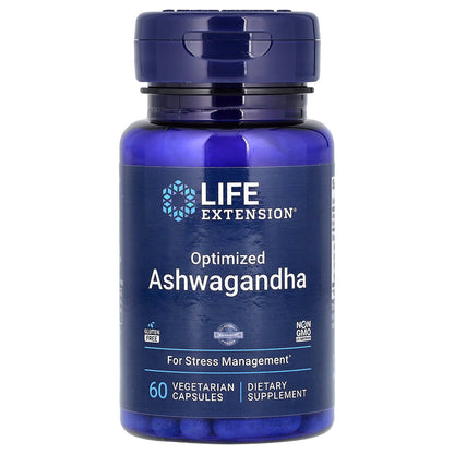 Life Extension, Optimized Ashwagandha, 60 Vegetarian Capsules (125 mg per Capsule)