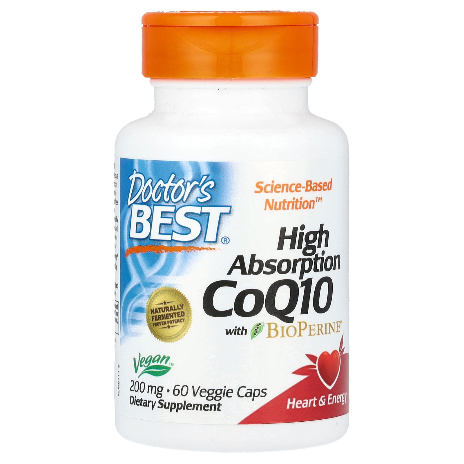 Doctor's Best, High Absorption CoQ10 with BioPerine, 200 mg, 60 Veggie Caps