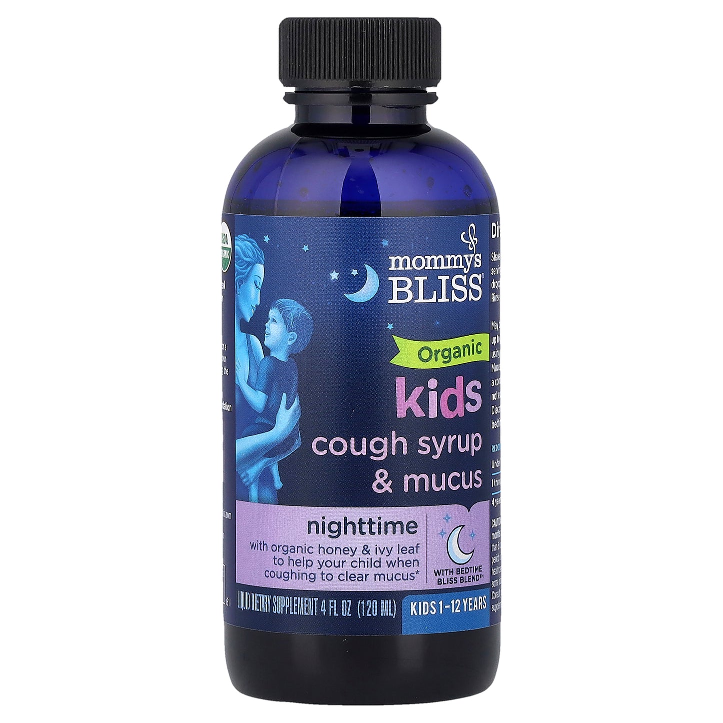 Mommy's Bliss, Kids Organic Cough Syrup & Mucus, Night Time, 1-12 Yrs, 4 fl oz (120 ml)