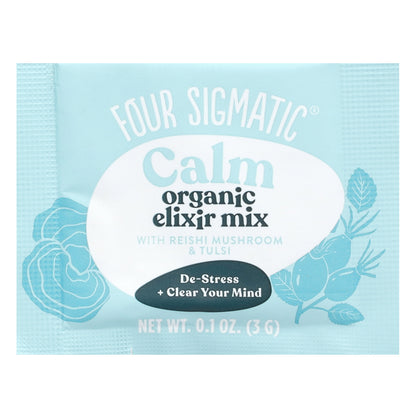 Four Sigmatic, Organic Elixir Mix with Reishi Mushroom & Tulsi, Calm, Caffeine Free, 20 Packets, 0.1 oz (3 g) Each