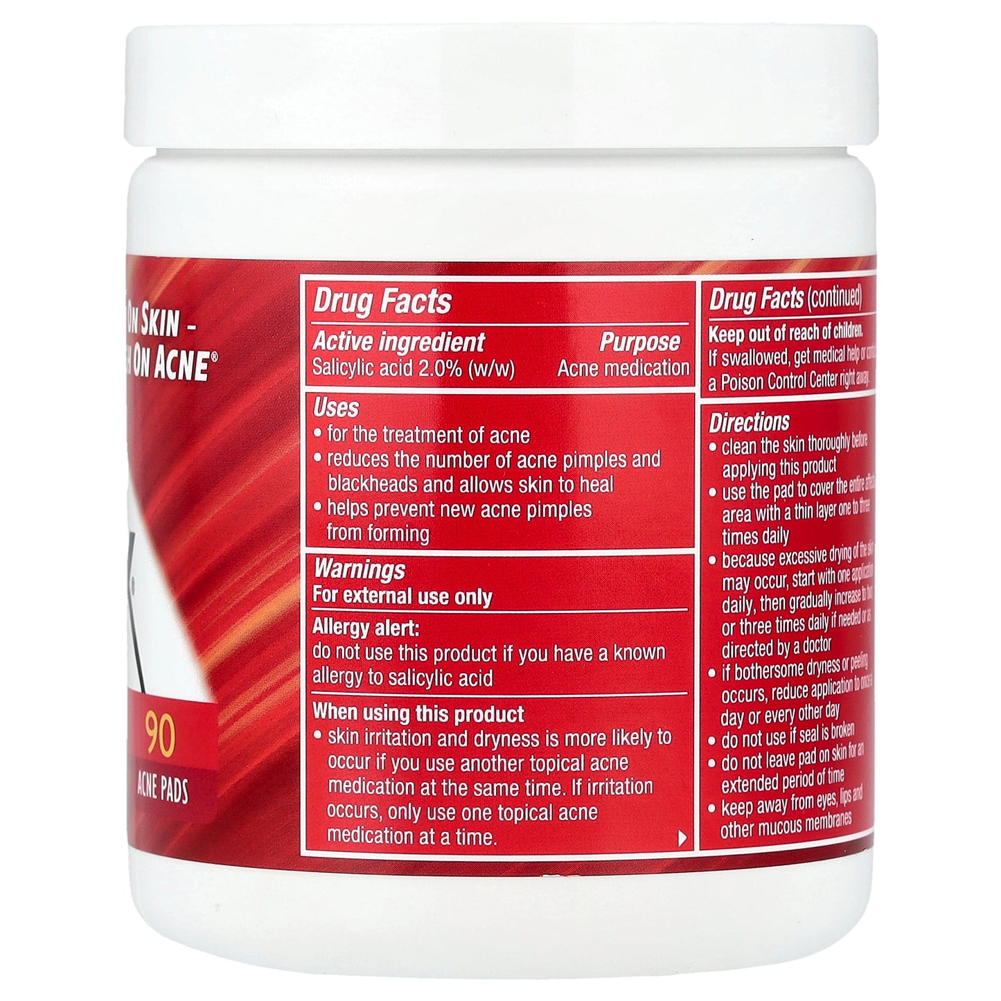 Stridex, Maximum, Alcohol Free, 90 Acne Pads