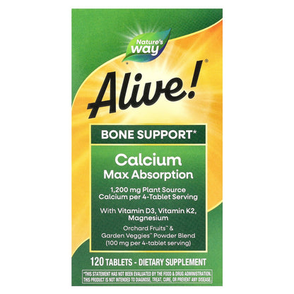 Nature's Way, Alive! Calcium Max Absorption, 120 Tablets