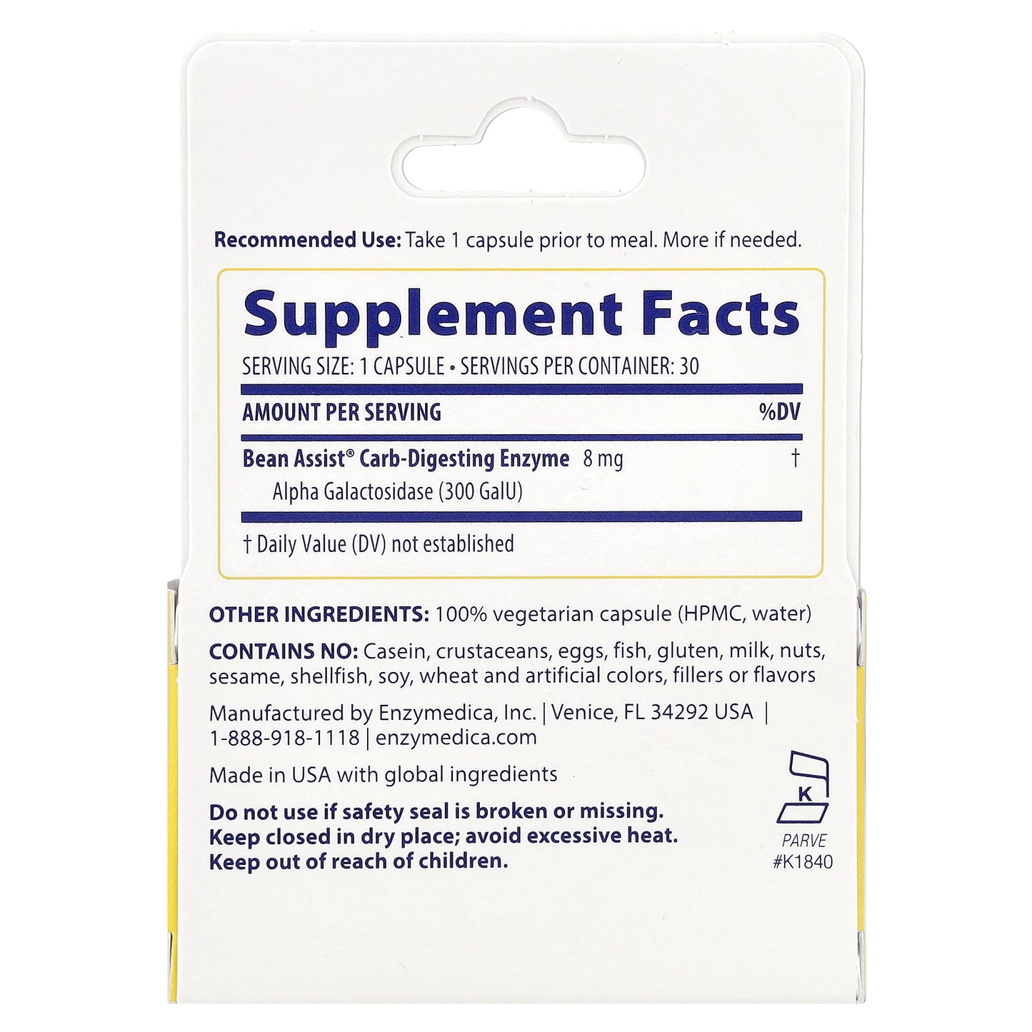 Enzymedica, BeanAssist®, 30 Capsules