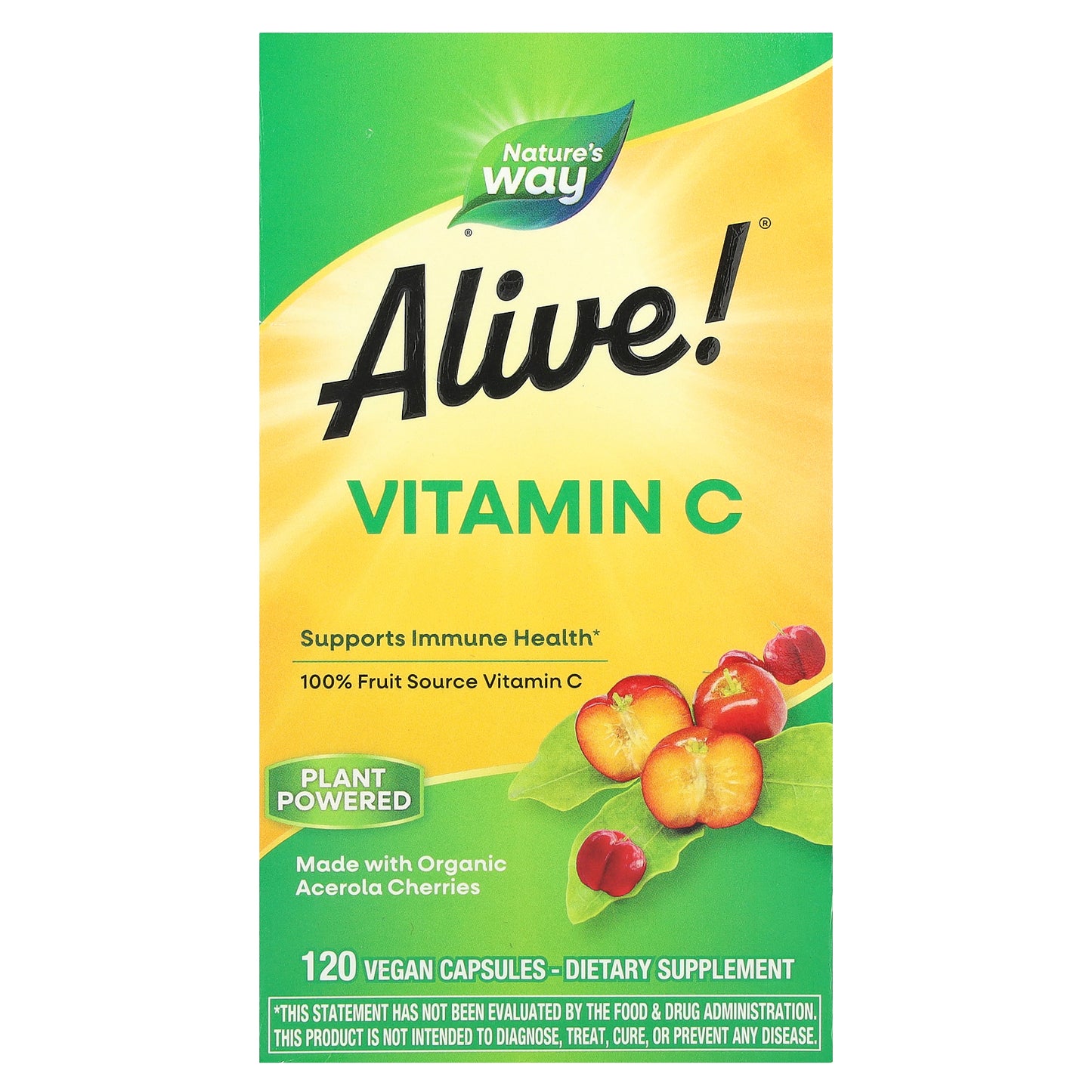 Nature's Way, Alive!®, Vitamin C, 120 Vegan Capsules (125 mg per Capsule)