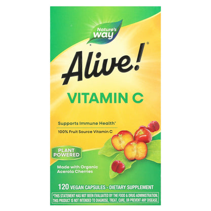 Nature's Way, Alive!®, Vitamin C, 120 Vegan Capsules (125 mg per Capsule)