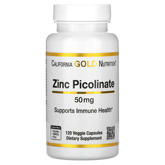 California Gold Nutrition, Zinc Picolinate, 50 mg, 120 Veggie Capsules